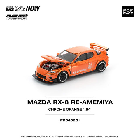 Pop Race 1/64 Mazda RX-8 Re-Amemiya Chrome Orange - GT Hobby Store