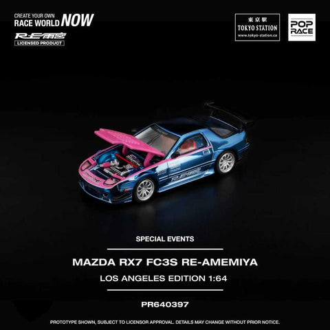 Pop Race 1/64 Mazda RX7 FC3S Re-Amemiya Los Angeles Edition - GT Hobby Store