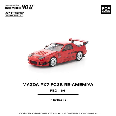 Pop Race 1/64 Mazda RX7 Fc3s Re-Amemiya Red - GT Hobby Store