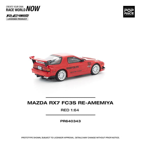 Pop Race 1/64 Mazda RX7 Fc3s Re-Amemiya Red - GT Hobby Store