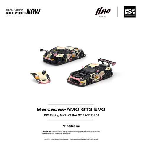 Pop Race 1/64 Mercedes-AMG GT3 Evo Uno Racing No.71 China GT Race 2 "Mumu" - GT Hobby Store