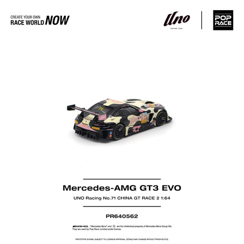 Pop Race 1/64 Mercedes-AMG GT3 Evo Uno Racing No.71 China GT Race 2 "Mumu" - GT Hobby Store