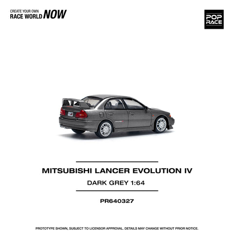 Pop Race 1/64 Mitsubishi Lancer Evolution IV Dark Grey - GT Hobby Store