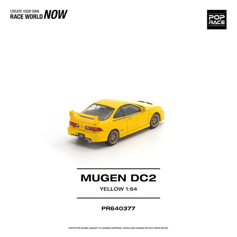 Pop Race 1/64 Mugen DC2 - Yellow - GT Hobby Store