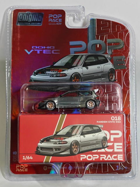 Pop Race 1/64 Pandem Civic EG6 Raw Metal (Enigma Exclusive Edition) - GT Hobby Store