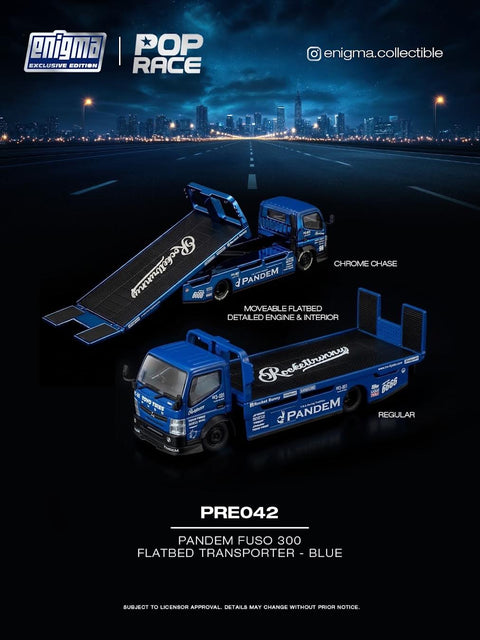 Pop Race 1/64 Pandem Fuso 300 Transporter - Blue - GT Hobby Store