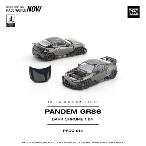 Pop Race 1/64 Pandem GR 86 - Dark Chrome - GT Hobby Store