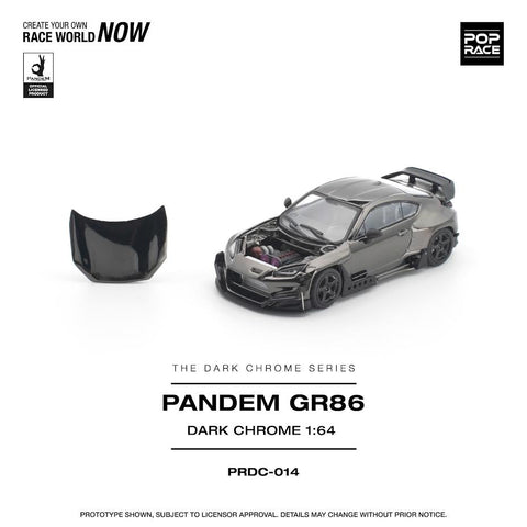 Pop Race 1/64 Pandem GR 86 - Dark Chrome - GT Hobby Store