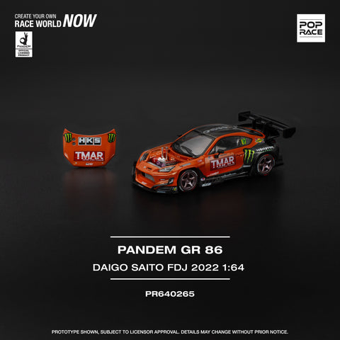 Pop Race 1/64 Pandem GR86 - Daigo Saito Formula Drift Japan 2022 - GT Hobby Store