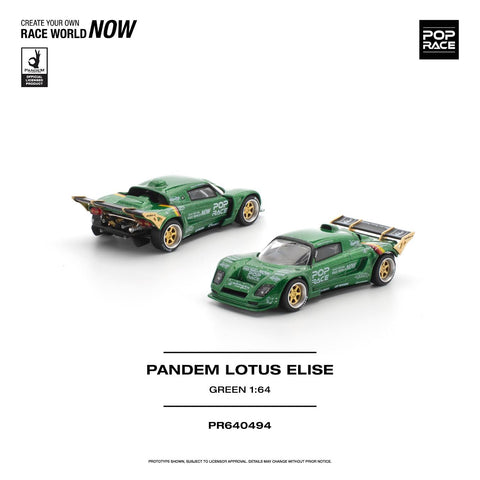 Pop Race 1/64 Pandem Lotus Elise - Green - GT Hobby Store