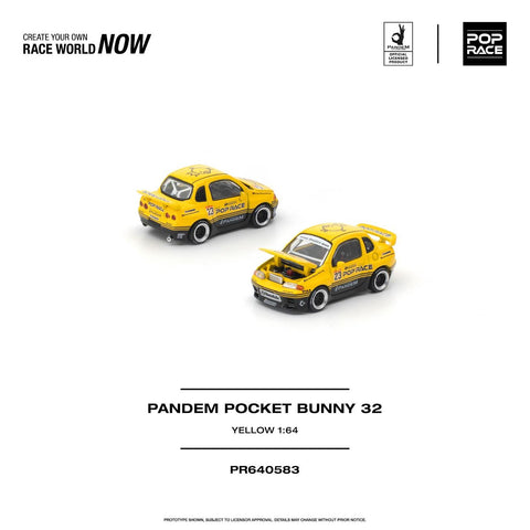 Pop Race 1/64 Pandem Pocket Bunny 32 Yellow - GT Hobby Store