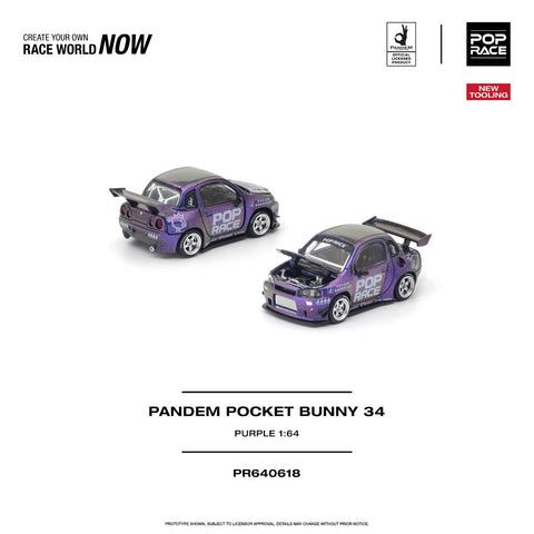 Pop Race 1/64 Pandem Pocket Bunny 34 Purple - GT Hobby Store
