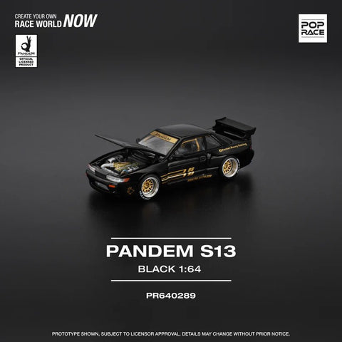 Pop Race 1/64 Pandem Silvia S13 - Black - GT Hobby Store