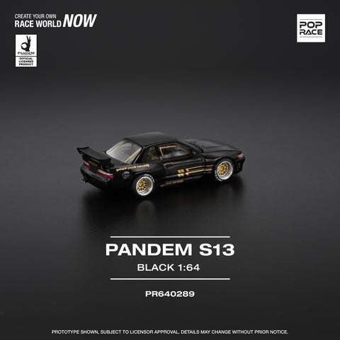 Pop Race 1/64 Pandem Silvia S13 - Black - GT Hobby Store