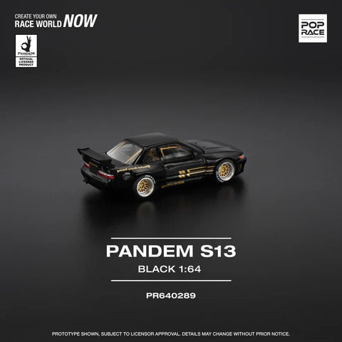 Pop Race 1/64 Pandem Silvia S13 - Black - GT Hobby Store