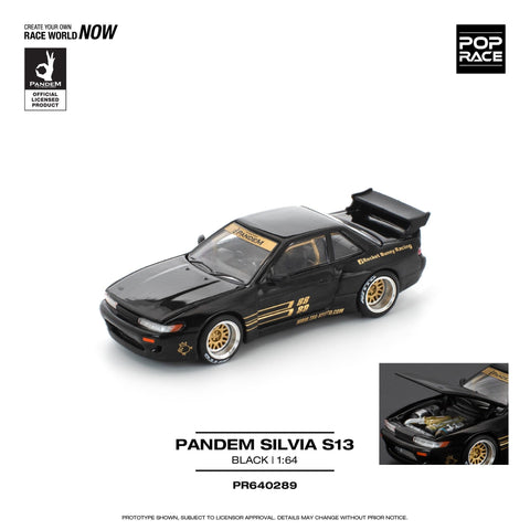 Pop Race 1/64 Pandem Silvia S13 - Black - GT Hobby Store