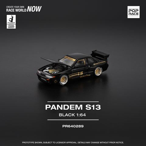 Pop Race 1/64 Pandem Silvia S13 - Black - GT Hobby Store