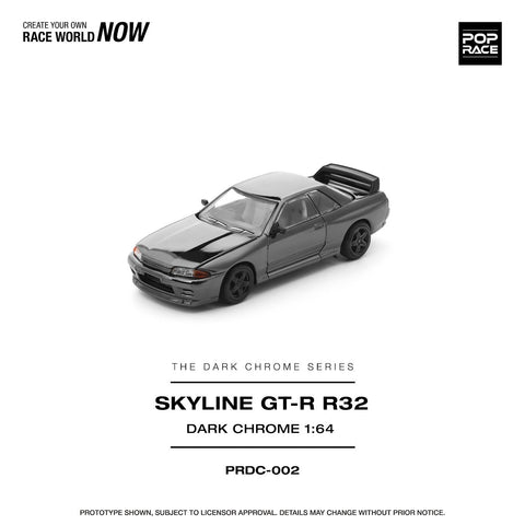 Pop Race 1/64 R32 GT-R Dark Chrome - GT Hobby Store