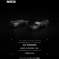 Pop Race 1/64 R34 Wagon Dark Chrome - GT Hobby Store