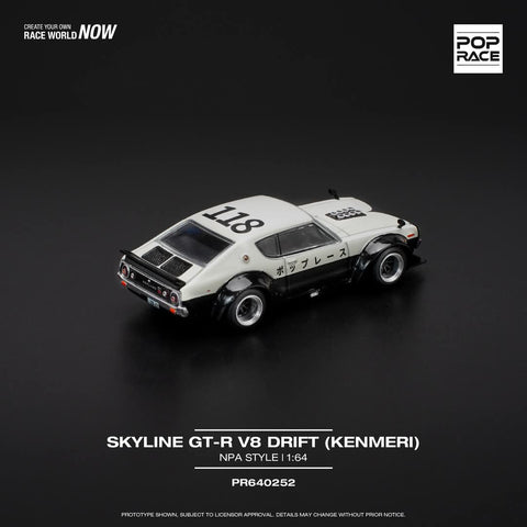 Pop Race 1/64 Skyline GT-R V8 Drift (Kenmeri) - NPA Style - GT Hobby Store