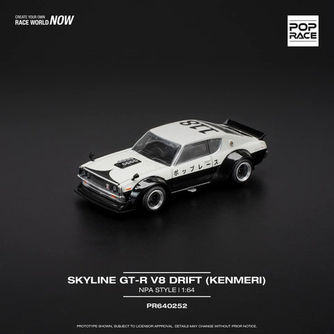 Pop Race 1/64 Skyline GT-R V8 Drift (Kenmeri) - NPA Style - GT Hobby Store
