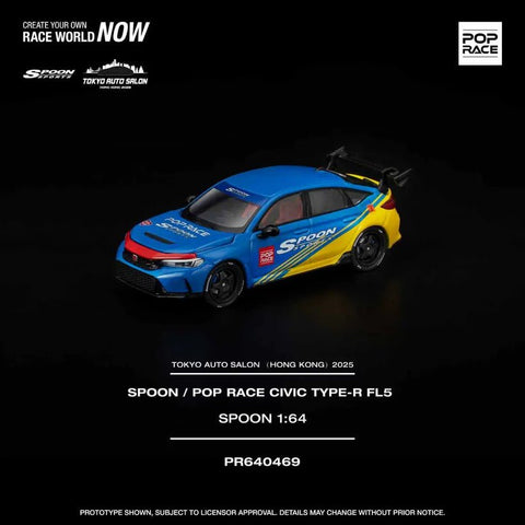 Pop Race 1/64 Spoon / Pop Race Civic Type-R FL5 Spoon TASHK 2025 Exclusive Model - GT Hobby Store