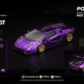 Pop Race X TS Exclusives 1/64 Lamborghini Countach LPI 800-4 Purple Chrome - GT Hobby Store
