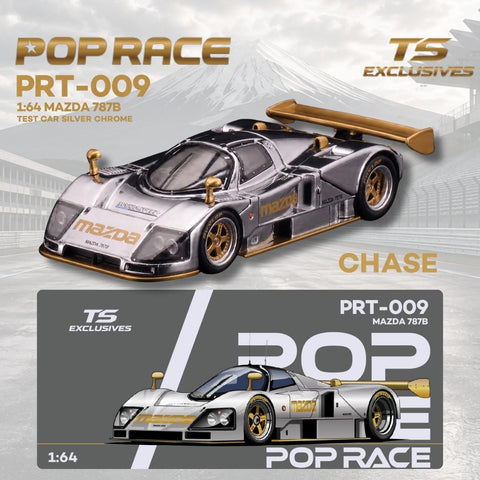 Pop Race X TS Exclusives 1/64 Mazda 787B Test Car Silver Chrome - GT Hobby Store