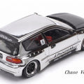 Pop Race X TS Exclusives 1/64 Pandem EG6 Silver Chrome - GT Hobby Store