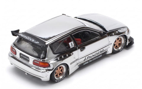 Pop Race X TS Exclusives 1/64 Pandem EG6 Silver Chrome - GT Hobby Store