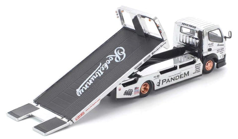 Pop Race X TS Exclusives 1/64 Pandem Fuso 300 Flatbed Transporter Silver Chrome - GT Hobby Store