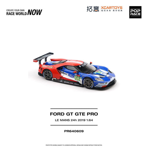 Pop Race x XCARTOYS 1/64 Ford GT GTE Pro - Le Mans 24h 2019 - GT Hobby Store