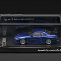 (PRE-ORDER) Ignition Model 1/64 Nissan Skyline GT-R Mine's (R34) Blue Metallic - GT Hobby Store