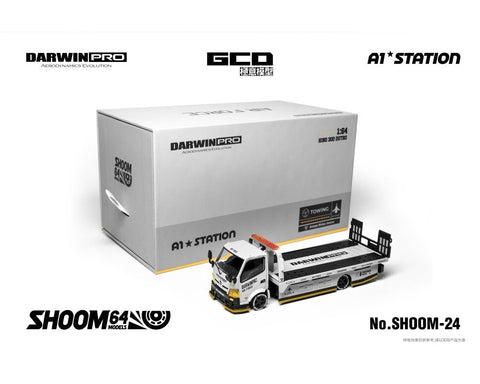 Shoom64 1/64 DarwinPRO Airforce Hino 300 Custom Drop-Bed Car Carrier – Grey - GT Hobby Store