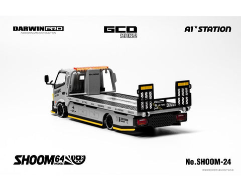 Shoom64 1/64 DarwinPRO Airforce Hino 300 Custom Drop-Bed Car Carrier – Grey - GT Hobby Store