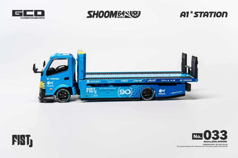 Shoom64 1/64 Hino 300 Custom Drop-Bed Car Carrier - Fist Livery (LHD) - GT Hobby Store