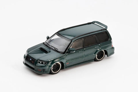 Shoom64 1/64 Subaru Forester STI (SG) 2005 Green (LHD) - GT Hobby Store