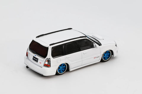 Shoom64 1/64 Subaru Forester STI (SG) 2005 White (LHD) - GT Hobby Store