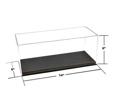 Showcase 1:18 with Black Synthetic Leather Base Collector Display Case (14″x6″x6″) – Mijo Exclusives - GT Hobby Store