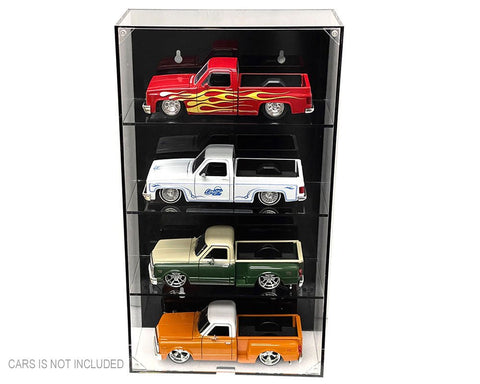 Showcase 1:24 4 Cars Wall Mount Collector Display Case (10.5″x5″x19″) – Mijo Exclusives - GT Hobby Store