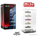 Showcase 1:64 Acrylitower 24 - Car Display Desk Top Spinner with Magnetic Covers (6.5″x 6.5″x13.5″) – Clear – MiJo Exclusives - GT Hobby Store