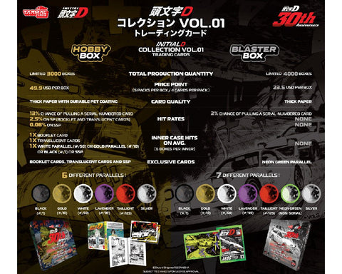Tarmac Cards Initial D Collection Vol. 01 Trading Cards Hobby Box – Limited Edition - GT Hobby Store