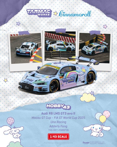 Tarmac Works 1/43 Audi R8 LMS GT3 evo II Macau GT Cup – FIA GT World Cup 2025 Uno Racing Adderly Fong - GT Hobby Store
