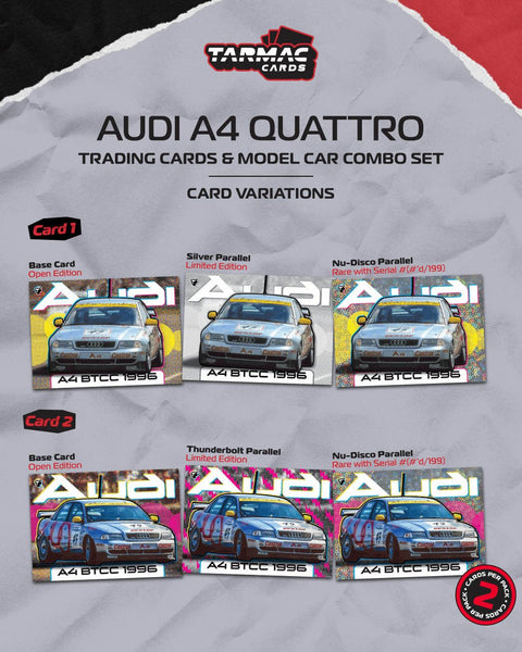 Tarmac Works 1:64 Audi A4 quattro BTCC 1996 Champion Frank Biela Model Car + Trading Cards Combo Set – Hobby64 - GT Hobby Store