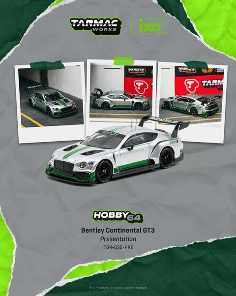 Tarmac Works 1/64 Bentley Continental GT3 Presentation – Silver – Hobby64 - GT Hobby Store