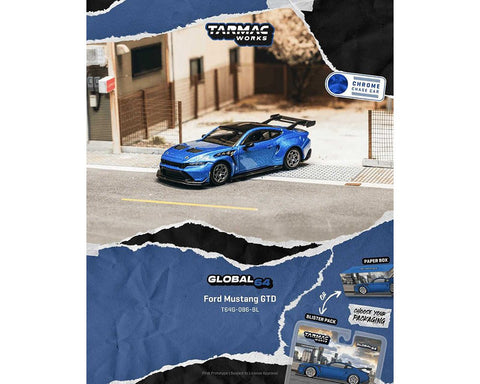 Tarmac Works 1:64 Ford Mustang GTD – Blue – Global64 - GT Hobby Store