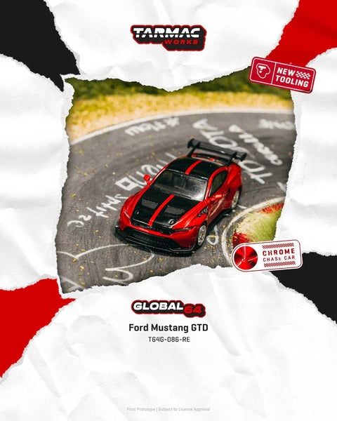 Tarmac Works 1:64 Ford Mustang GTD – Red – Global64 – MiJo Exclusives - GT Hobby Store