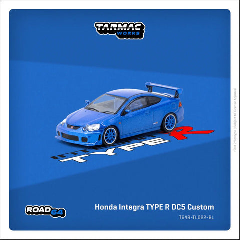 Tarmac Works 1/64 Honda Integra Type R DC5 Custom Road64 Blue Metallic - GT Hobby Store