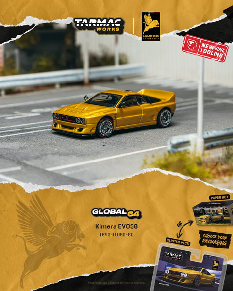 Tarmac Works 1:64 Kimera EVO38 – Gold – Global64 – Limited Edition - GT Hobby Store