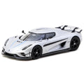 Tarmac Works 1:64 Koenigsegg Regera with Trading Cards Pack – Silver – Global64 Tarmac Cards – MiJo Exclusives Limited Edition - GT Hobby Store
